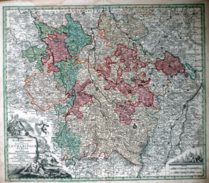 Alte Landkarte Lothringen Ducatus Lotharingia et Barr, Herzogtum Lothringen und Barr,  1720