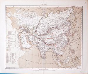 Alte Landkarte Asien, deutsche Karte ASIEN.,  1860
