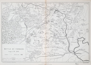 Alte Landkarte der Schlacht bei FORBACH BATTLE OF FORBACH.,  1870