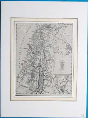 Alte Landkarte Israel Palestina Syrien Gallilaea Judaea PALAESTINA,  1852